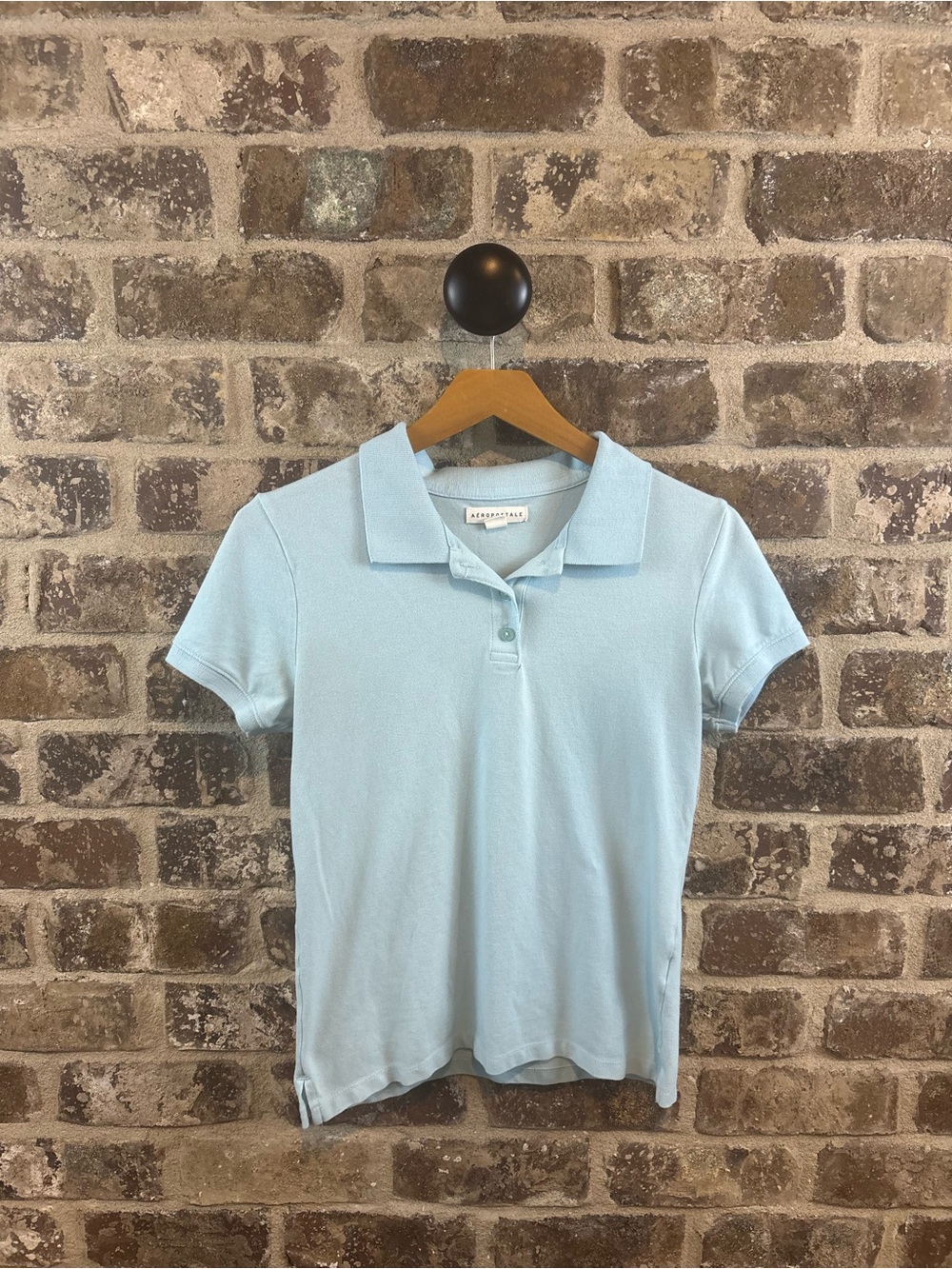 Aeropostale Light Blue Women’s Polo Top Size L